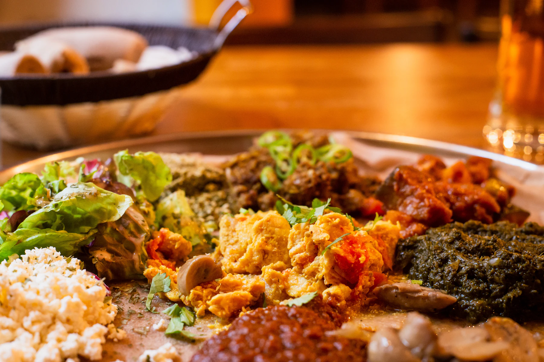 Ethiopian platter with injera